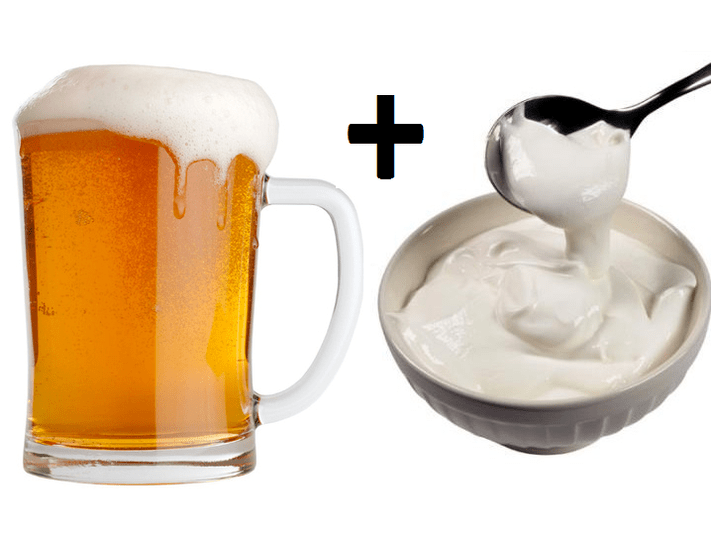 Cerveza y crema agria para aumentar la potencia. 